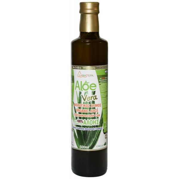 Aloe Vera 100 % Από Βιολογικό Φυσικό Τζελ Κρητικής Αλόης Σκέτο - 500 ml